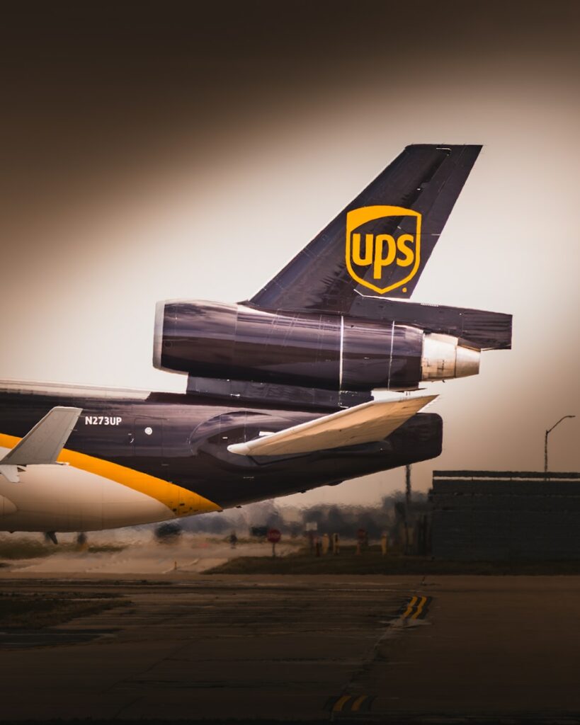 Ups cargo plane tail with logo
